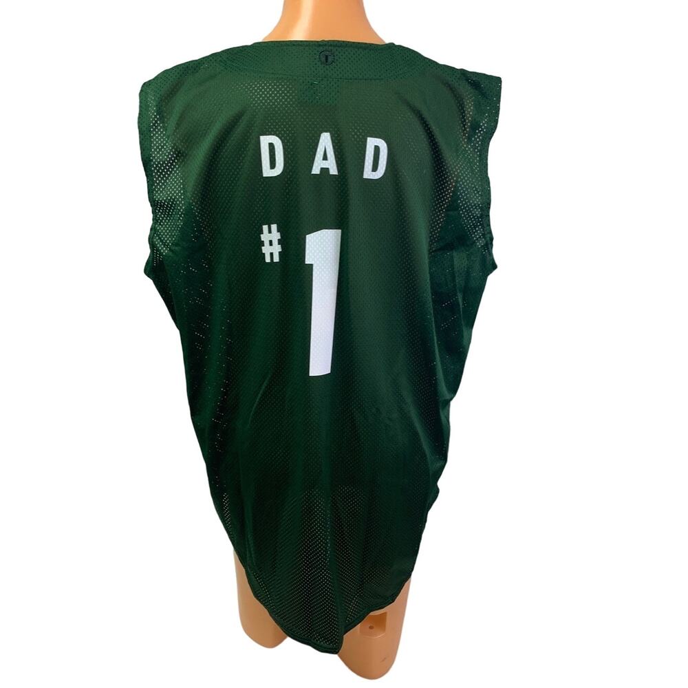 New Hand Printed #1 Dad 2XL Father's Day Sleeveless Button Baseball Jersey Shirt